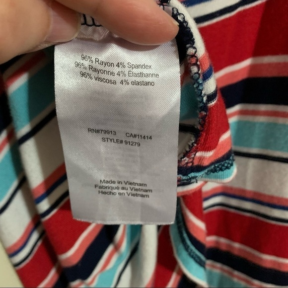 Motherhood Maternity Multi Color Striped V-Neck Sleeveless Tank Top Blouse Small - Picture 4 of 8